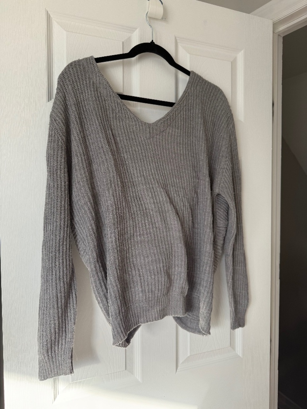 Cloth by RD (From Simons) Grey Knight Sweater Knotted Back Reversible